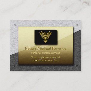 Personal Tutor - gold on steel Business Card