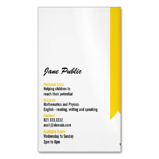 Personal Tutor Pencil Business Card Magnets