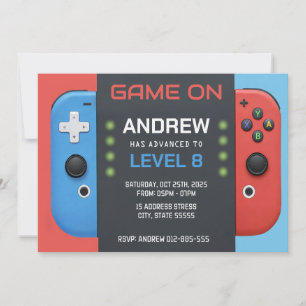 Personal Video Game Birthday Party Invitation