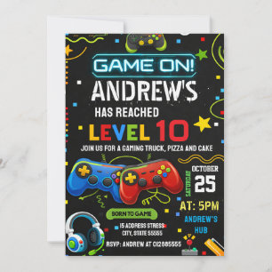 Personal Video Game Birthday Party Invitation