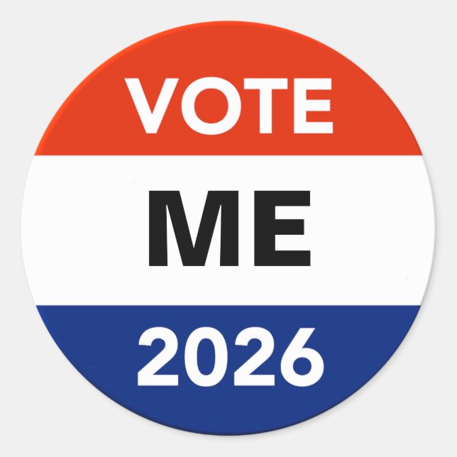 Personal Vote 2026 Midterm Election Campaign Classic Round Sticker (Front)