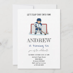 Personal Watercolor Hockey Birthday Party Invitation