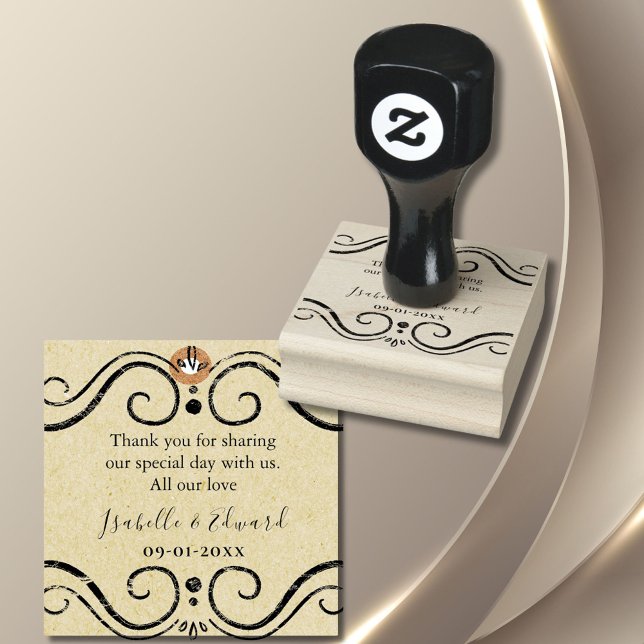 Personal Wedding Couple's Thank You Message  Rubber Stamp (Creator Uploaded)