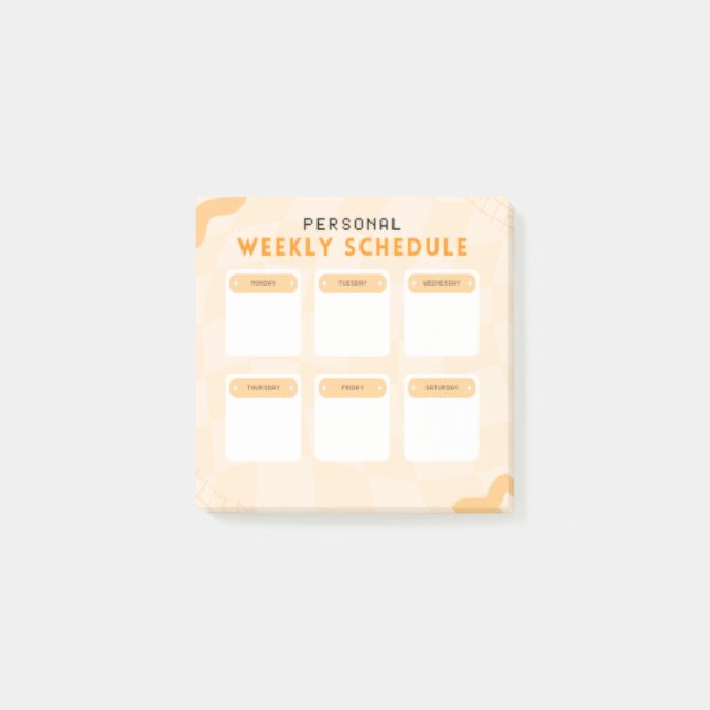Personal Weekly Schedule Post-It Notes (Front)