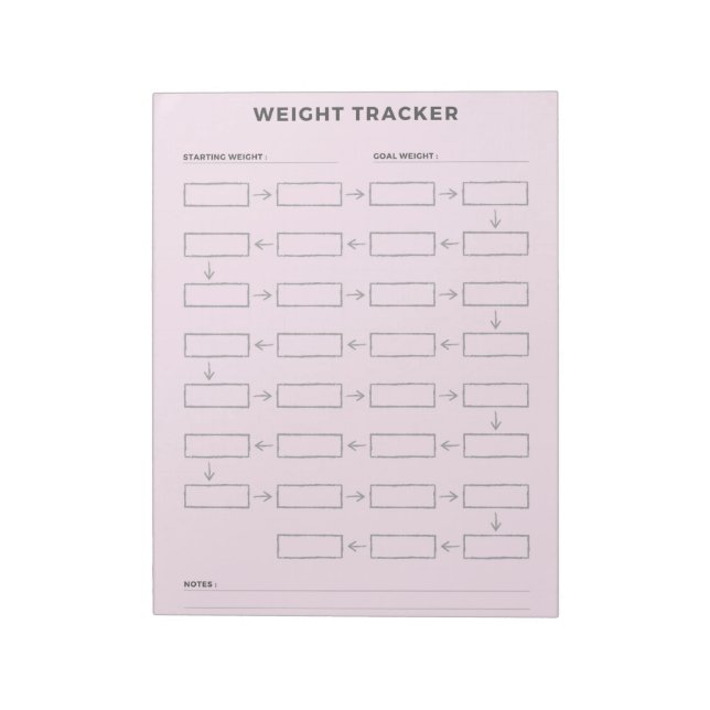 Personal Weight Tracker Notepad (Rotated)