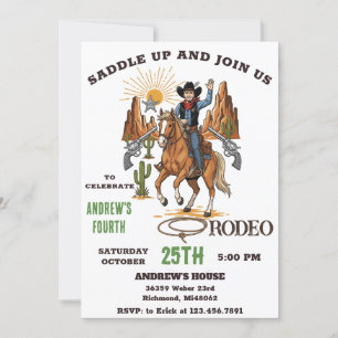 Personal Wild West Cowboy Birthday party Invitation