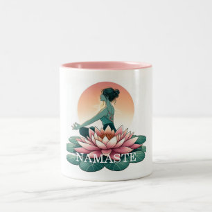 Personal Yoga Namaste Lotus Meditation Spiritual  Two-Tone Coffee Mug
