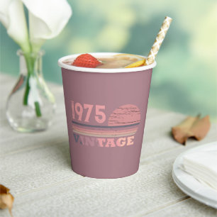 Personaliazed fifty vintage 50th birthday party paper cups