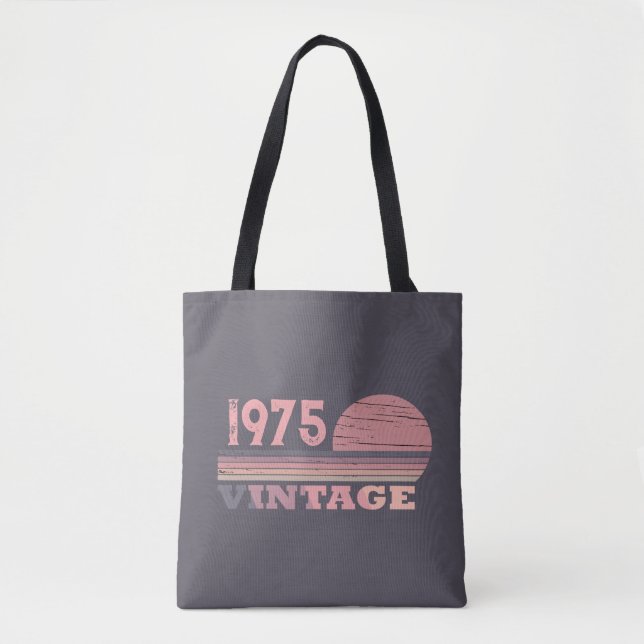Personaliazed fifty vintage 50th birthday party tote bag (Front)