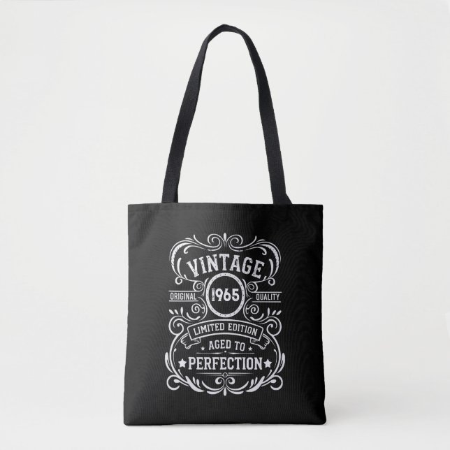 Personaliazed sixty vintage 60th birthday party tote bag (Front)