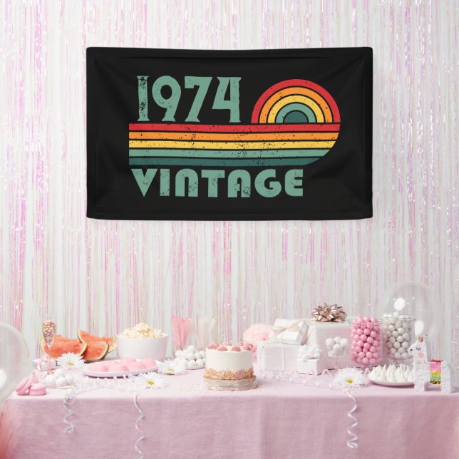Personaliazed vintage 50th birthday gifts banner (Party)