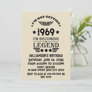 Personaliazed vintage 50th birthday party invitation