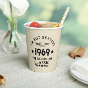 Personaliazed vintage 50th birthday party paper cups