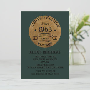 Personaliazed vintage 60th birthday cocktail party invitation