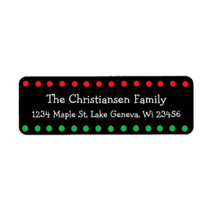 Personalied Christmas Black Red Green Polka Dot