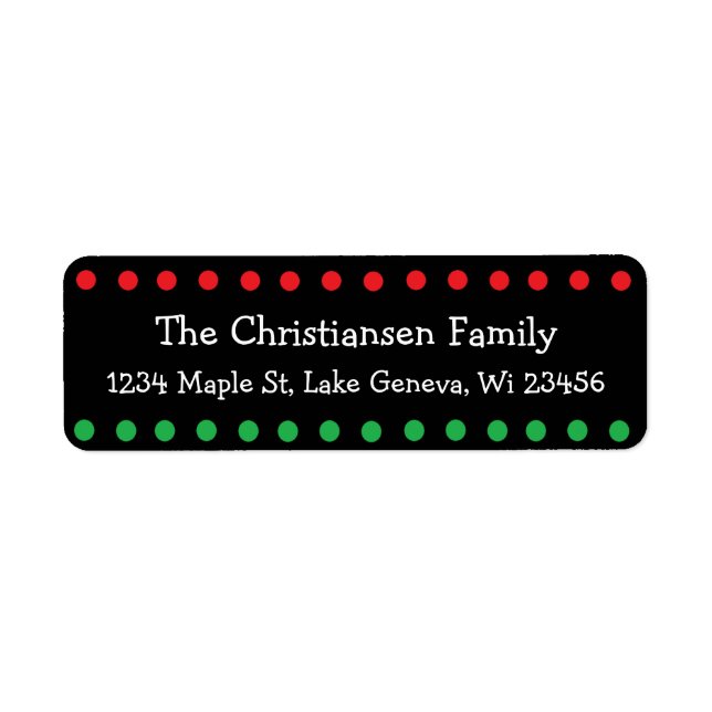 Personalied Christmas Black Red Green Polka Dot (Front)