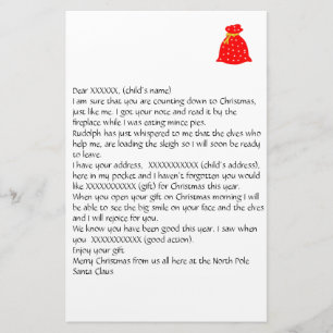 Personalisable Letter from Santa 2 Stationery