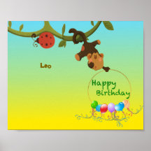 Personalisable Poster  –Playful Monkey 