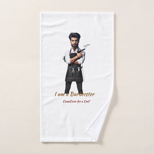 personalisable Towel Barber theme (Hand Towel)