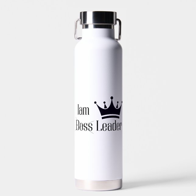 Personalisation iam leader not boos water bottle (Front)