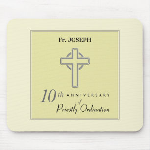 Personalise, 10th Anniversary of Priest Embossed Mouse Pad