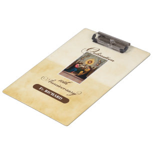 Personalise, 10th Ordination Anniversary Angels Clipboard