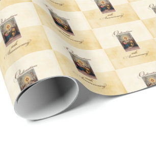 Personalise, 10th Ordination Anniversary Angels Wrapping Paper