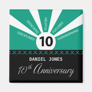 Personalise, 10th Year Employee Anniversary Magnet