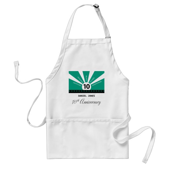 Personalise, 10th Year Employee Anniversary Standard Apron (Front)