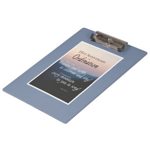 Personalise 15th Anniversary Ordination Congrats Clipboard