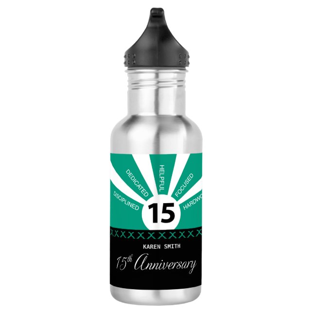 Personalise, 15th Yr Employee Business Anniversary 532 Ml Water Bottle (Right)