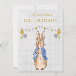 Personalise 1st Birthday Peter the Rabbit Invitation