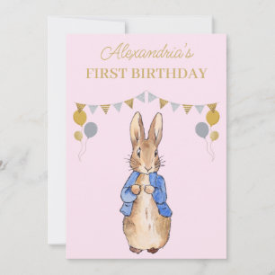 Personalise 1st Birthday Peter the Rabbit Invitation
