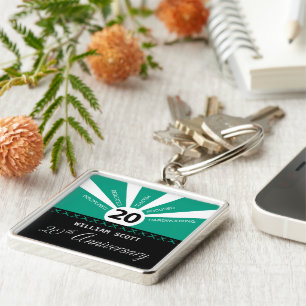 Personalise, 20th Yr Business Employee Anniversary Key Ring