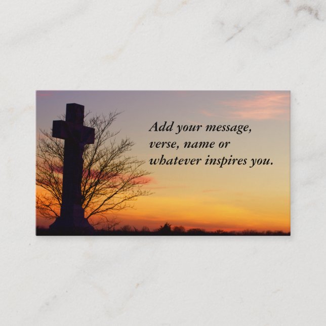 Personalise-2 Sided-Power Cross at Sunset Business Card (Front)