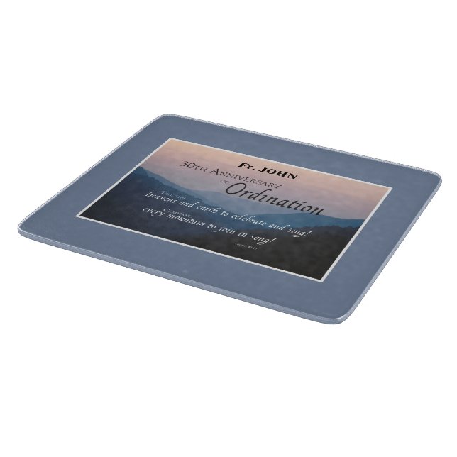 Personalise 30th Anniversary Ordination Congrats Cutting Board (Corner)