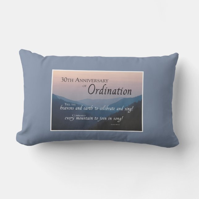 Personalise 30th Anniversary Ordination Congrats Lumbar Cushion (Front)