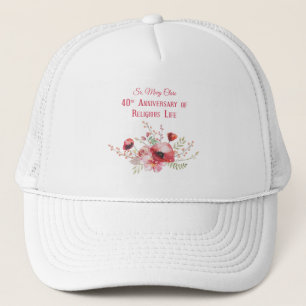 Personalise, 40th Anniversary Nun, Pink and Trucker Hat