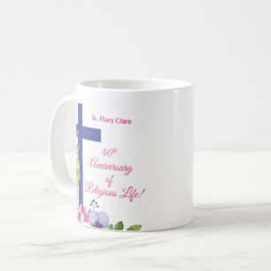 Personalise, 40th Anniversary Nun Religious Life Coffee Mug