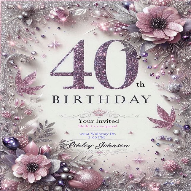 personalise  40th Birthday Invitation card (Creator Uploaded)