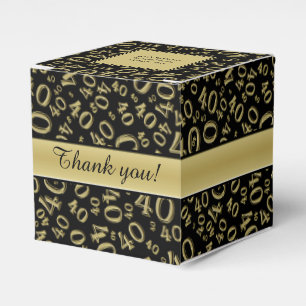 Personalise: 40th Birthday Party Gold/Black Favour Box