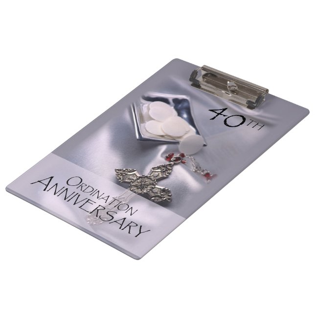 Personalise, 40th Ordination Anniversary Congrats Clipboard (Angled)