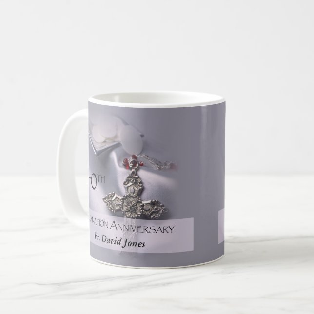 Personalise, 40th Ordination Anniversary Congrats Coffee Mug (Front Left)