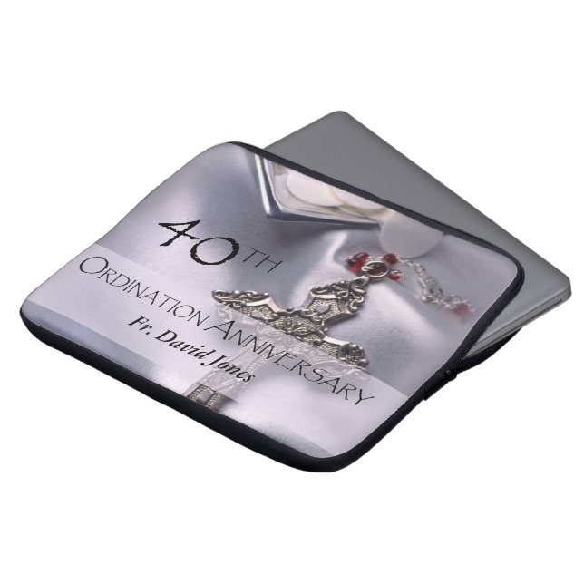 Personalise, 40th Ordination Anniversary Congrats Laptop Sleeve (Front Top)