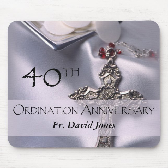 Personalise, 40th Ordination Anniversary Congrats Mouse Pad (Front)
