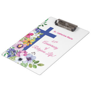 Personalise, 45th Anniversary Nun Religious Life Clipboard