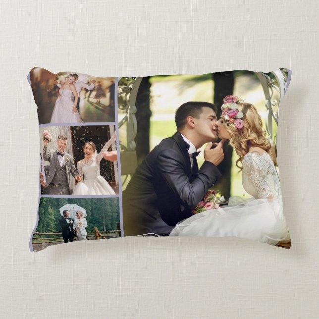 Personalise 4 Custom Photo Collage Decorative Cushion (Front)
