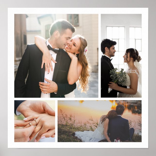 Personalise 4 Custom Photo Collage Poster (Front)
