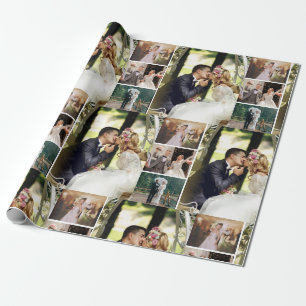 Personalise 4 Custom Photo Collage Wrapping Paper