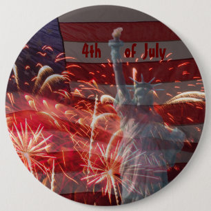 Personalise 4th of July Independence Day 6 Cm Round Badge